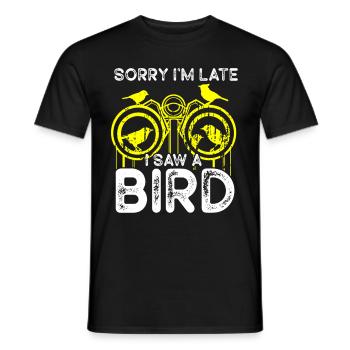 Observation des oiseaux Mignon Amoureux des oiseaux - T-shirt homme - noir - Devant - AI Model Male 178 light (178cm)