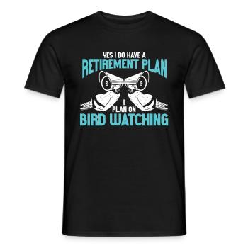 Observation des oiseaux Mignon Amoureux des oiseaux - T-shirt homme - noir - Devant - AI Model Male 178 light (178cm)