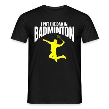 Badminton Player - Männer T-Shirt - Schwarz - Vorne - AI Model Male 178 light (178cm)