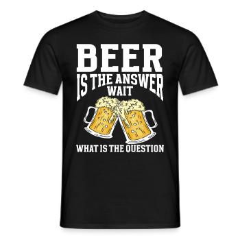 Funny Beer Brewing - Männer T-Shirt - Schwarz - Vorne - AI Model Male 178 light (178cm)