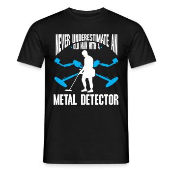 Metal Detectorist Metal Detecting - Men's T-Shirt - black - Front - AI Model Male 178 light (178cm)