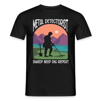 Metal Detectorist Metal Detecting - Men's T-Shirt - black - Front - AI Model Male 178 light (178cm)