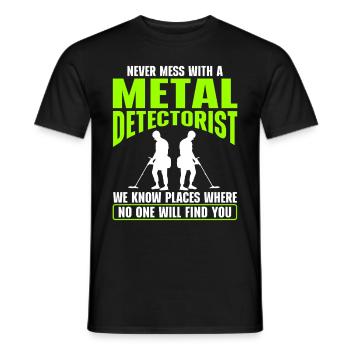 Metal Detectorist Metal Detecting - Men's T-Shirt - black - Front - AI Model Male 178 light (178cm)