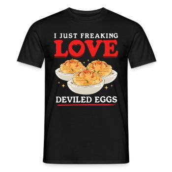 Deviled Eggs Gefüllte Eier Geschenke - Männer T-Shirt - Schwarz - Vorne - AI Model Male 178 light (178cm)