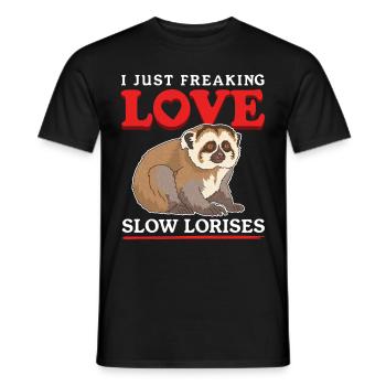 Plumploris süße Slow Lorises Geschenke - Männer T-Shirt - Schwarz - Vorne - AI Model Male 178 light (178cm)