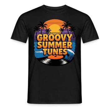 Mélodies d’été groovy - T-shirt homme - noir - Devant - AI Model Male 178 light (178cm)