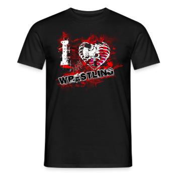 I Love Wrestling - Männer T-Shirt - Schwarz - Vorne - AI Model Male 178 light (178cm)