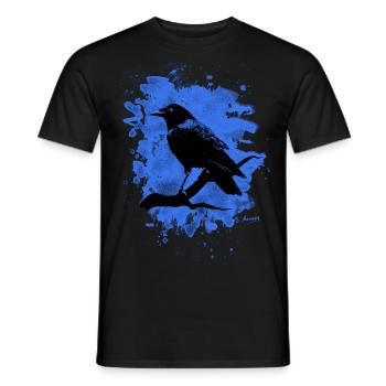 Crow bleached blue - Männer T-Shirt - Schwarz - Vorne - AI Model Male 178 light (178cm)
