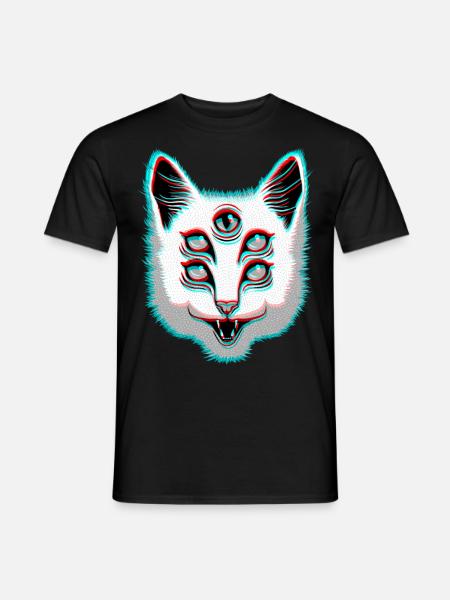 Glitch Cat - Men's T-Shirt - black