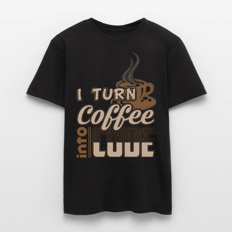 turn coffee into code Männer T-Shirt