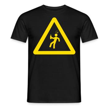 Vorsicht Trinker - Männer T-Shirt - Schwarz - Vorne - AI Model Male 178 light (178cm)