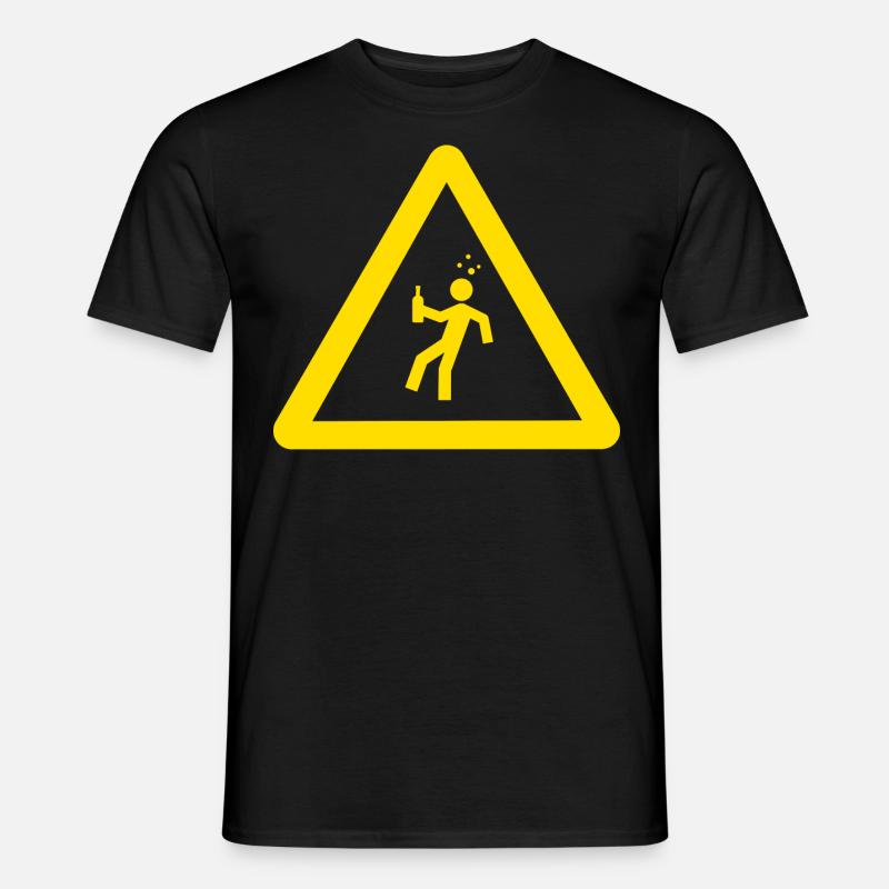 Vorsicht Trinker - Männer T-Shirt - Schwarz
