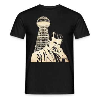 Nikola Tesla - Men's T-Shirt - black - Front - AI Model Male 178 light (178cm)