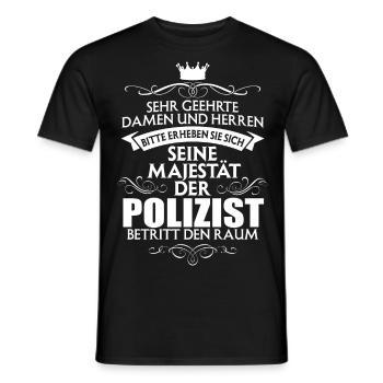 POLIZIST - Majestät - Männer T-Shirt - Schwarz - Vorne - AI Model Male 178 light (178cm)