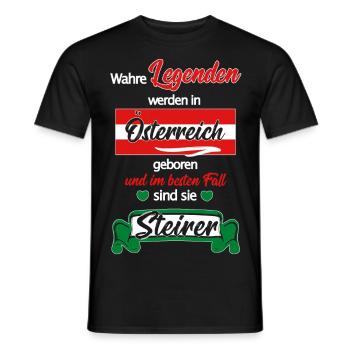 wahre Legenden echte Helden Österreich Steirer - Männer T-Shirt - Schwarz - Vorne - AI Model Male 178 light (178cm)