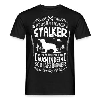 Golden Retriever persönlicher Stalker - Männer T-Shirt - Schwarz - Vorne - AI Model Male 178 light (178cm)