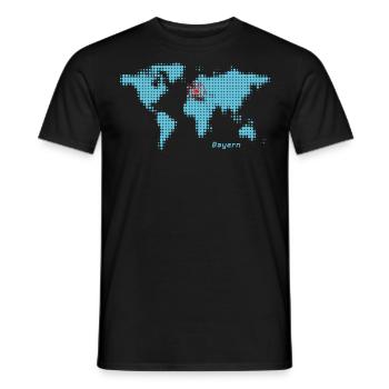 carte du monde bayern - T-shirt homme - noir - Devant - AI Model Male 178 light (178cm)