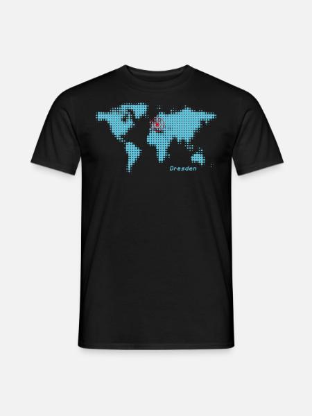 dresden world map - Men's T-Shirt - black