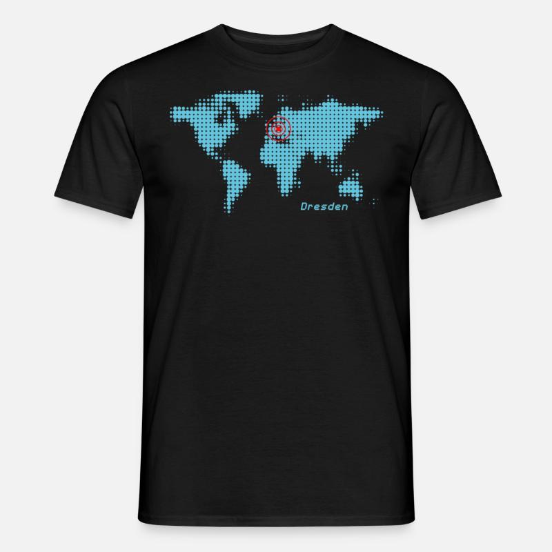 dresden weltkarte - Männer T-Shirt - Schwarz