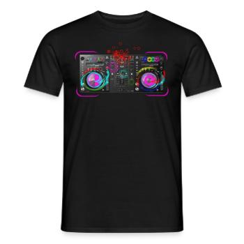 DJ Mischpult - Männer T-Shirt - Schwarz - Vorne - AI Model Male 178 light (178cm)