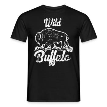 Animal Animals Buffalo Bison Buffalo Wilderness Gift - Men's T-Shirt - black - Front - AI Model Male 178 light (178cm)