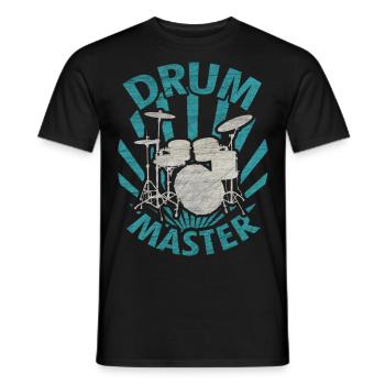 Drums - Men's T-Shirt - black - Front - AI Model Male 178 light (178cm)