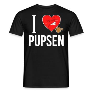 I Love Pupsen Furzen T-Shirt Geschenk - Männer T-Shirt - Schwarz - Vorne - AI Model Male 178 light (178cm)
