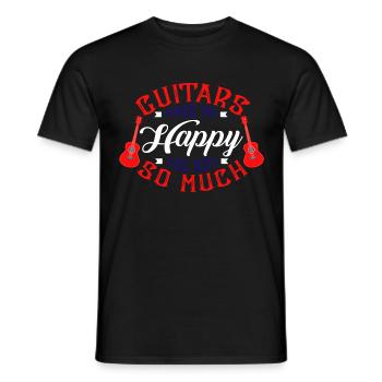 Banjo Gitarre Bass Laute Ukulele Mandoline - Männer T-Shirt - Schwarz - Vorne - AI Model Male 178 light (178cm)