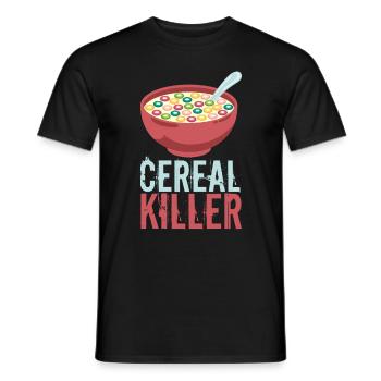 Cereal Killer Serial killer cereal breakfast saying - Men's T-Shirt - black - Front - AI Model Male 178 light (178cm)