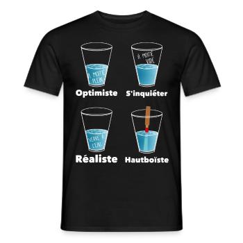 Wasserglas groß_Oboe_fran - Männer T-Shirt - Schwarz - Vorne - AI Model Male 178 light (178cm)
