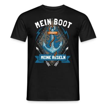 My boat My rules Ship captain - Men's T-Shirt - black - Front - AI Model Male 178 light (178cm)