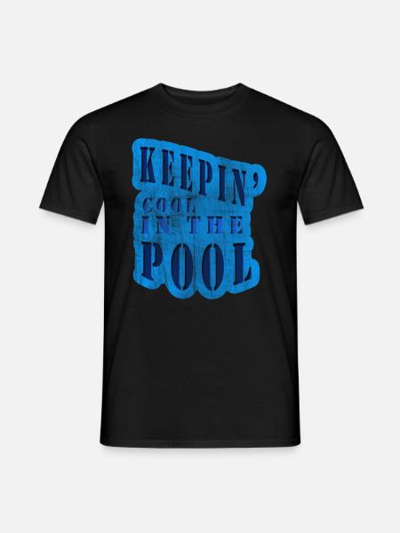Cool im Pool - Männer T-Shirt - Schwarz
