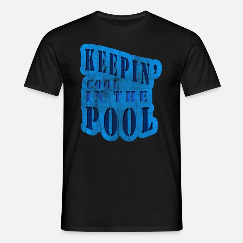 Cool im Pool - Männer T-Shirt - Schwarz