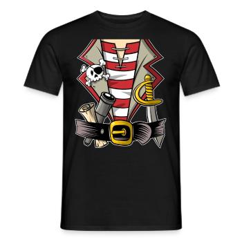 Costume de pirate - T-shirt homme - noir - Devant - AI Model Male 178 light (178cm)