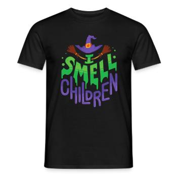 Je sens les enfants - Cadeau Sorcière d'Halloween - T-shirt homme - noir - Devant - AI Model Male 178 light (178cm)