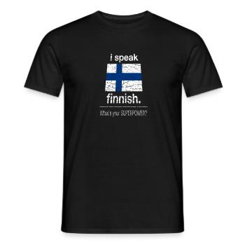 I Speak FINNISH.. What's Your Superpower? - Männer T-Shirt - Schwarz - Vorne - AI Model Male 178 light (178cm)