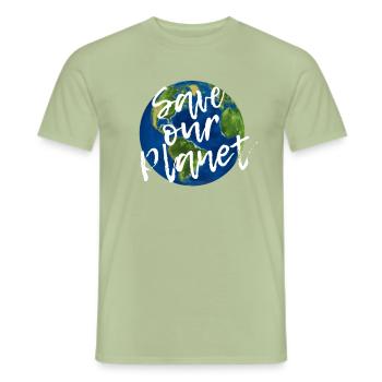 Save Our Planet - Männer T-Shirt - Sage - Vorne - AI Model Male 178 light (178cm)