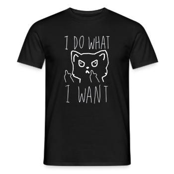 funny Cat and middle Gift idea - T-shirt homme - noir - Devant - AI Model Male 178 light (178cm)