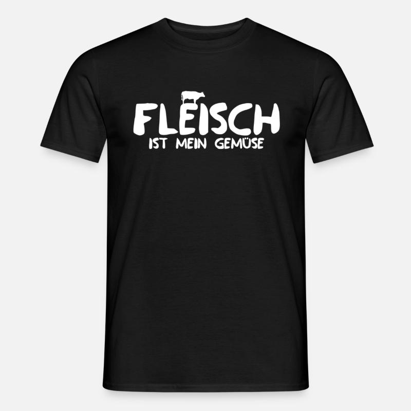 Fleisch ist mein Gemüse - Männer T-Shirt - Schwarz