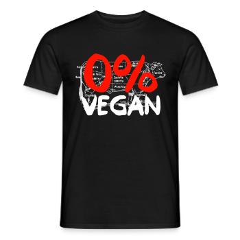 0% VEGAN - Männer T-Shirt - Schwarz - Vorne - AI Model Male 178 light (178cm)
