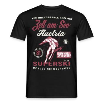 Zell am See Austria Snowboard Ski Extreme Sport - Männer T-Shirt - Schwarz - Vorne - AI Model Male 178 light (178cm)
