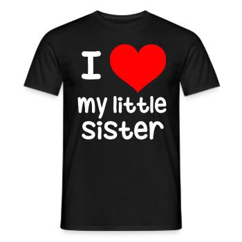 I love my little sister Big brother, little sister - Men's T-Shirt - black - Front - AI Model Male 178 light (178cm)