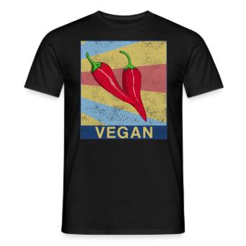 Chilli Food Food Delicious Food Vegetables - Men's T-Shirt - black - Front - AI Model Male 178 light (178cm)