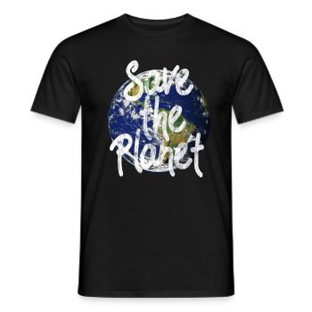 Save the Planet - Männer T-Shirt - Schwarz - Vorne - AI Model Male 178 light (178cm)