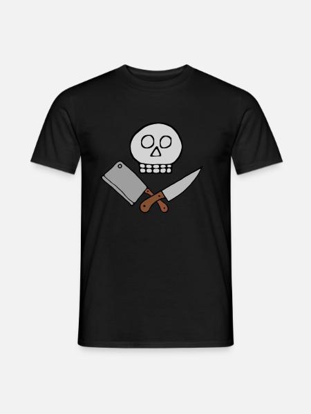 Skull Kitchen Knife Hackebeil - Men's T-Shirt - black