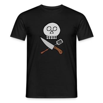 Totenkopf Messer Koch - Männer T-Shirt - Schwarz - Vorne - AI Model Male 178 light (178cm)