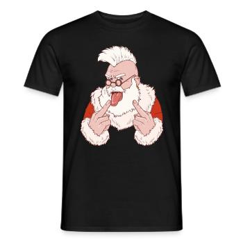 Bad Santa Christmas Punk Santa Claus - Men's T-Shirt - black - Front - AI Model Male 178 light (178cm)