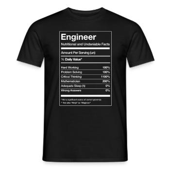 ingénieur - T-shirt homme - noir - Devant - AI Model Male 178 light (178cm)