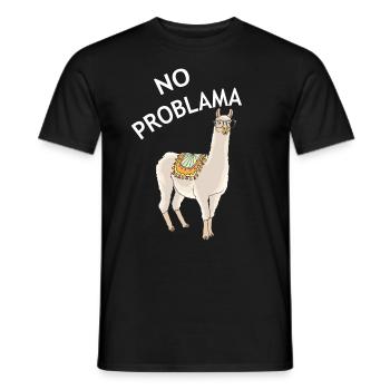 No Problama Lama | Alpaka Tier Lustig Geschenkidee - Männer T-Shirt - Schwarz - Vorne - AI Model Male 178 light (178cm)