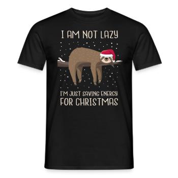 Cadeau d'énergie de paresse de Noël - T-shirt homme - noir - Devant - AI Model Male 178 light (178cm)